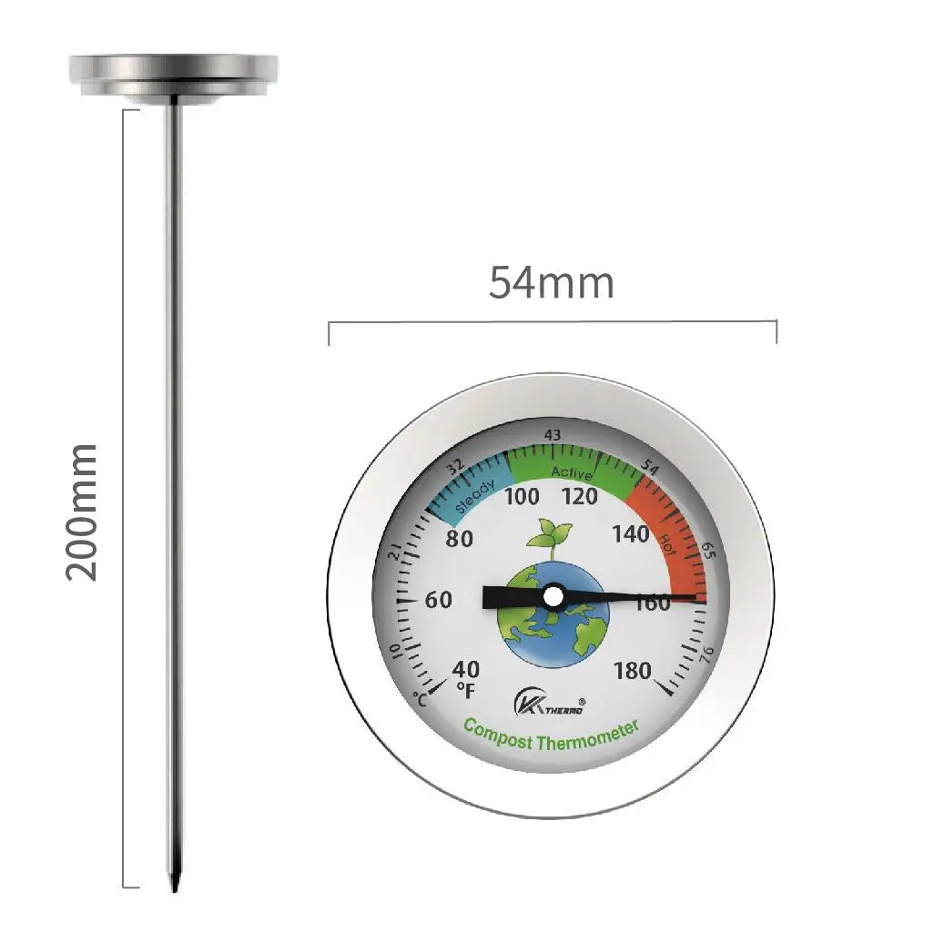 Waterproof Stainless Steel Compost Thermometer Soil Thermometer
