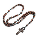 Wholesale Saint Benedict Religious Rosary 8mm Square Catholic Rosaries  Cross Wood Beads Necklace