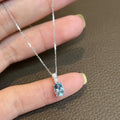Lanphear New Beautiful Jewelry 18K Yellow Gold Natural Aquamarine Link Chain Simple Versatile Trendy Unisex Oval Collarbone