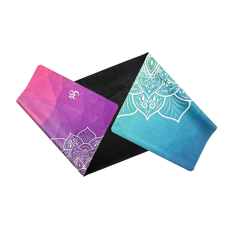 Wholesale Free Sample Dye Sublimation Motivational Eco Friendly Thia Triangle 1mm Thin Travel Customize Folding Suede Yoga Mat