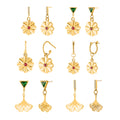 HOVANCI Fashion Summer Beach Woman Jewelry 18K Gold Plated Coconut Cowrie Shell Scallop Stud Earrings