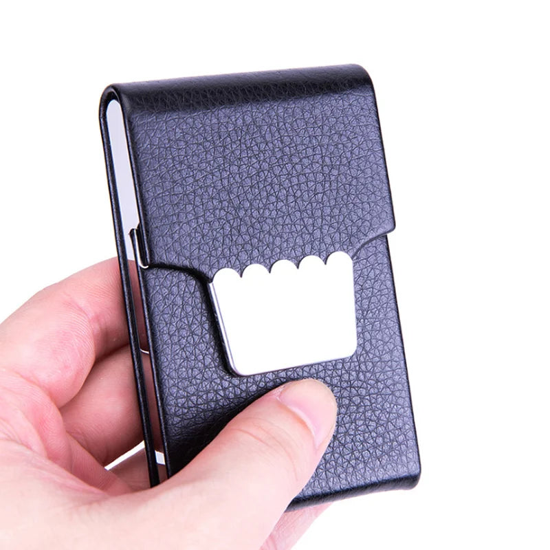 2025 New Designer Stainless Steel PU Business Card Holder Case for Men or Women Pocket Credit Name Card Case Holder