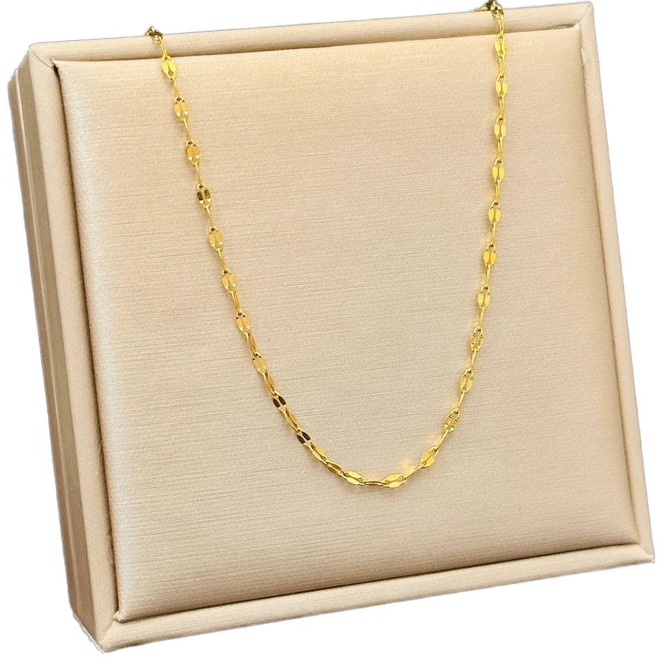 2024 Summer New Titanium Steel Necklace Women Non-Fading High-End Clavicle Chain All-Match Lip Jewelry Trendy Stainless Steel