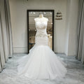 Jancember Qw01578 Princess Mermaid Spaghetti Strap Sweetheart Crystal Ruched Wedding Dresses