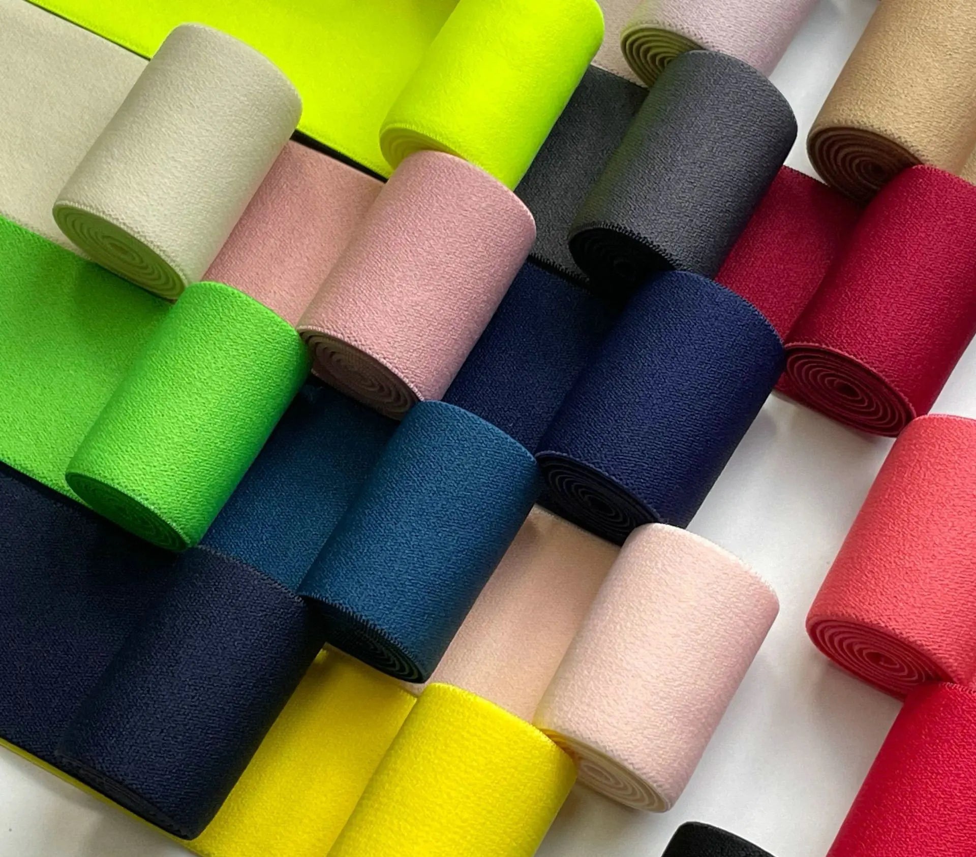 High Tenacity Elastic Waist Band Soft Double-Sided Velvet High Elastic Rubber Thickened Pure Color Webbing Shoulder Belt SJH