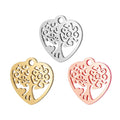 Wholesale Heart Life Tree Silver Stainless Steel Pendant Charm
