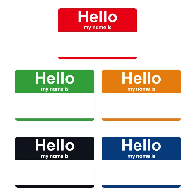 New Custom Colored Hello Name Label Stickers Hello My Name Is Tag Self Adhesive Name Badges for Kids