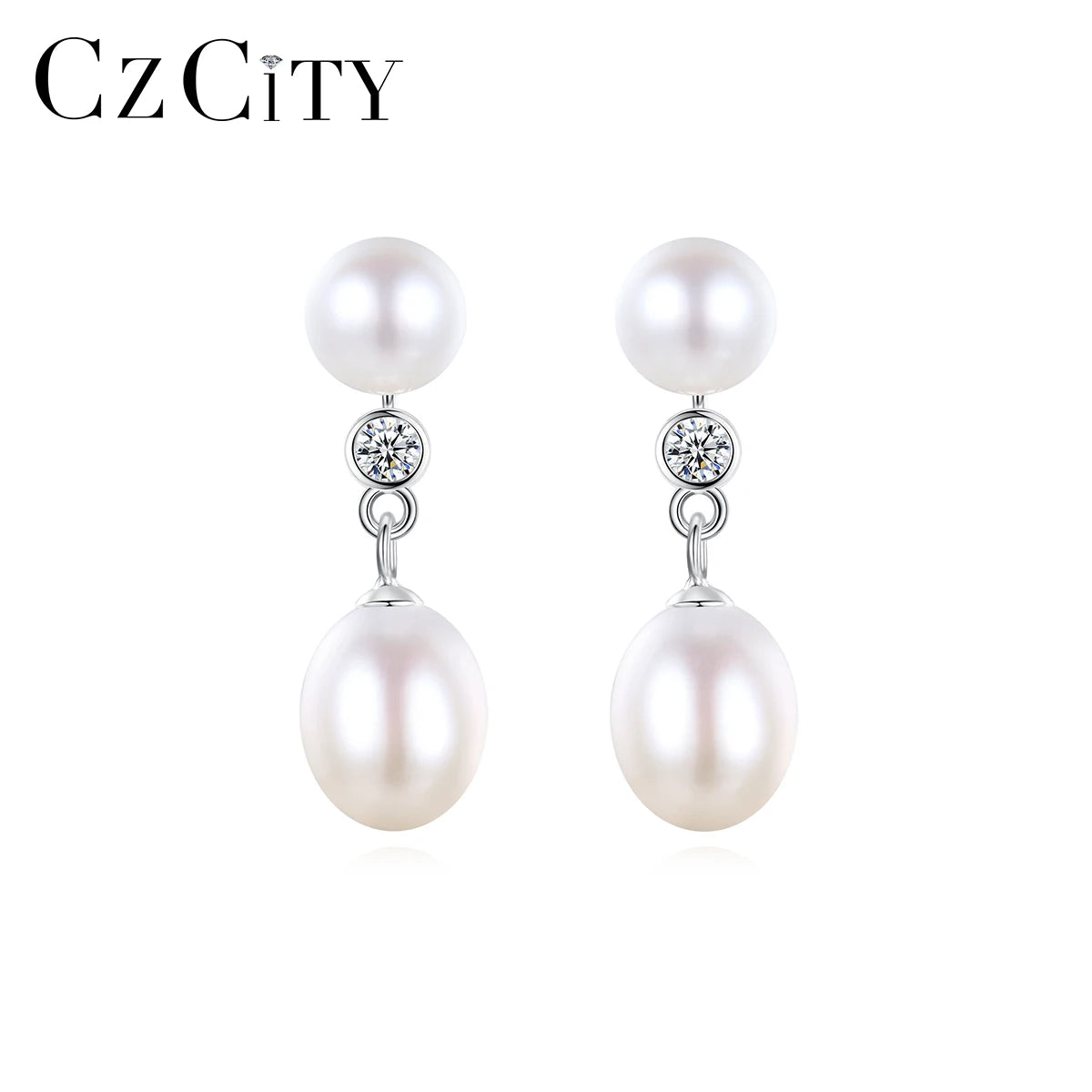 CZCITY Stylish 2026 Fashion Latest Beautiful Pearl Woman Statement Trendy Gold Beaded Earring