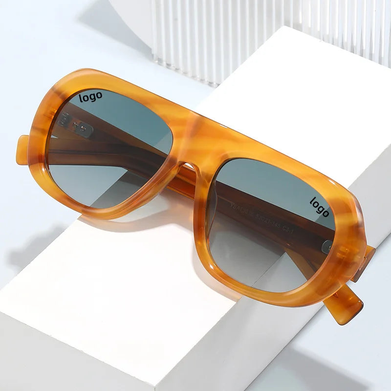 2026High Quality Oval Frames Sun Glasses Unisex Oversized Polarized Acetate for Beach Driving Party Sunglasses Lunettes De Luxe