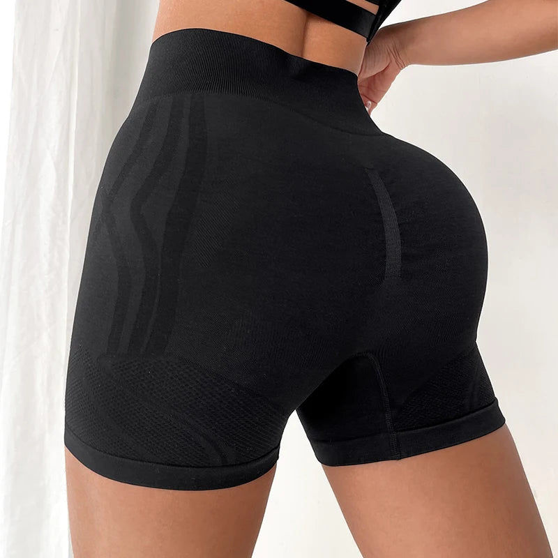 FLW Wholesale Custom Logo Women Black High Waist Gym Bike Activewear Sports Running Workout Scrunch Butt Fitness Yoga Shorts