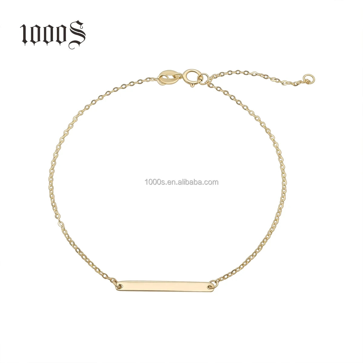 1000S New Arrival 14K Real Gold Personalized Name Bracelet Charm Jewelry for Women Girl Gift Fine Jewelry