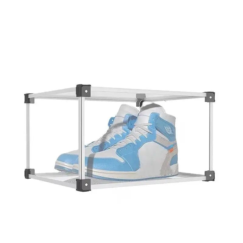 Plastic Black Transparent Luxury Gift Shoe Storage Box Drop Front Shoe Rack Box Magnetic Shoe Storage Boxes