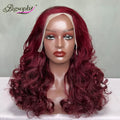 Super Quality Wing Red Bouncy Curl Lace Front Brazilian Virgin Human Hair Wig18Inches Glueless Wig Human Hair With High Density