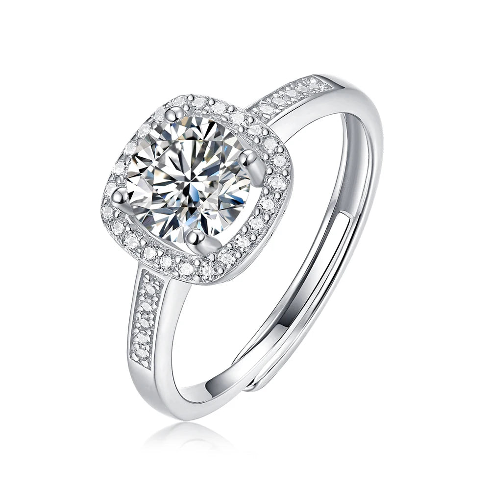 1 Carat Wedding Rings for Men and Women Moissanite Diamond Ring 925 Sterling Silver Jewelry