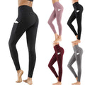 High Waist Yoga Pants With Pockets Seamless Tummy Control Leggings Workout 4 Way Stretch Yoga Leggings Pants