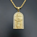 No Fade Gold Plated Jewelry Stainless Steel Religious Jewelry Jesus Cross Cz Pendant Necklace