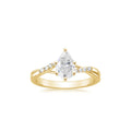 Newest 14K Rose Solid Gold Jewelry Pear Shape Solitaire Moissanite Wedding Rings