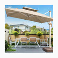 Aluminum Frame LED Light Umbrella 3m Outdoor Parasol with 360 Rotation Waterproof Feature for Garden Furniture Restaurant Use