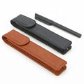 Office School Supplies Magnetic Closure Single Pencil Case Personalized Custom Logo PU Leather Pen Pouch