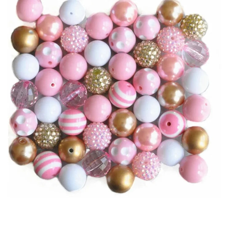 50pc/bag Wholesale Bee Color Acrylic Chunky Bubblegum Beads 20mm DIY Kids Necklace and Bracelet for Jewelry Making