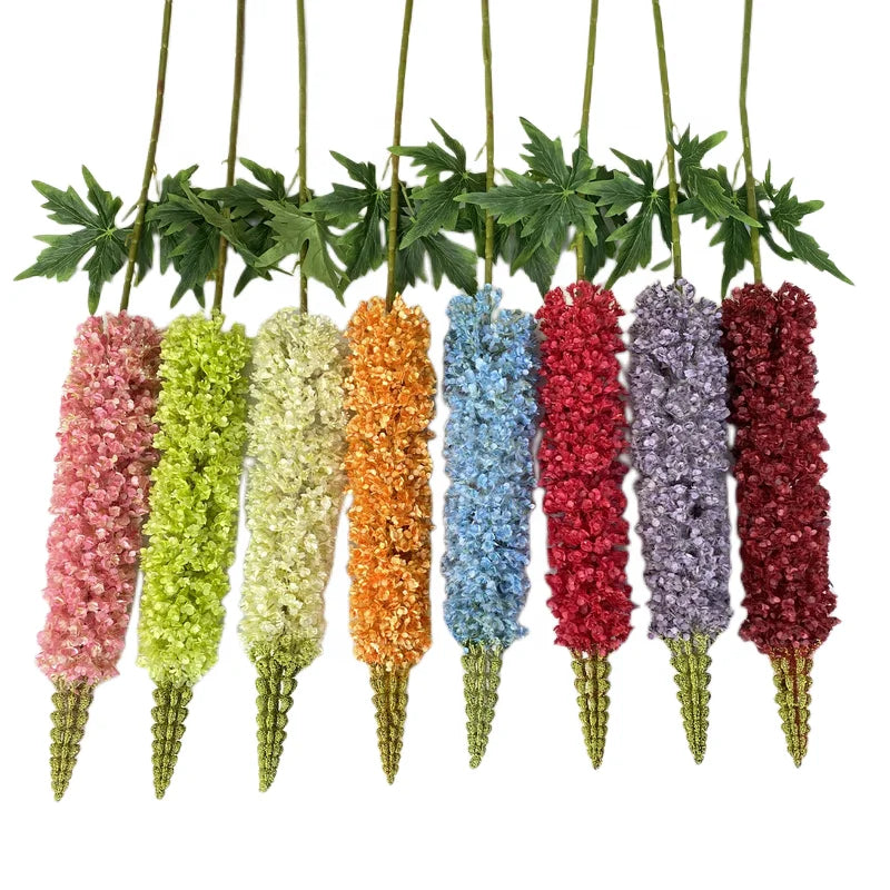 New Design Long Stem 108cm Plastic Artificial Delphinium Flowers for Home Hotel Decoration