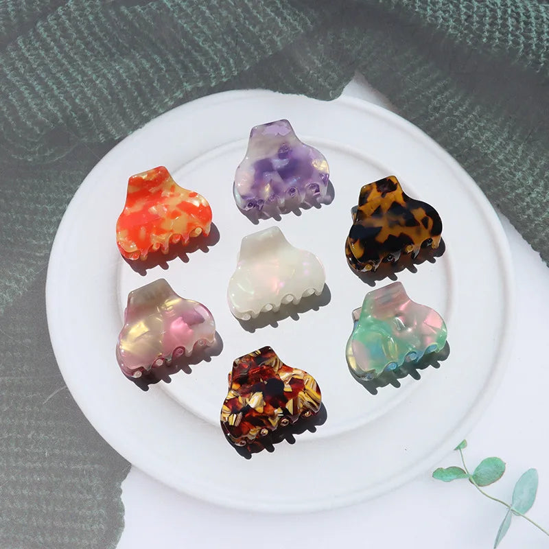 Wholesale Fashion Girls Custom Cute Small Mini Geometric Acetate Hair Clamp Accessories Claw Clips