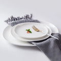Shengjing Glossy White Ceramic Tableware Irregular Egg-Shaped Porcelain Plate High Low Dish for Restaurant & Hotel Use