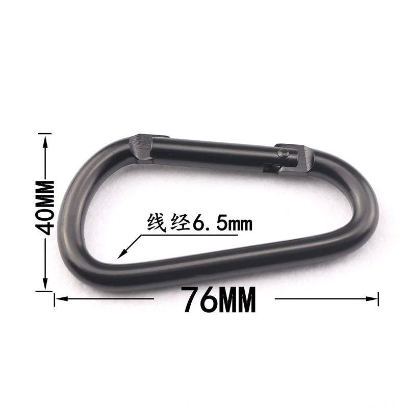 8cm Colorful Oxidation D Ring Aluminum Snap Hook Carabiner Keychain