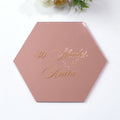 New Design Personalize Laser Cut Hexagonal Engraved Gold Foil Acrylic Wedding Invitation Card