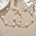 Hot Selling Exaggerated Large Circle Earrings Creative Retro Pearl Hoop Earrings for Female
