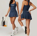 Sports Top Tennis Skirts 2 Pcs Yoga Sets Activer Wear Woman Clothing Quick Drying Gym Fitness Sets for Women Tennis Wear Sets