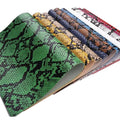 Designer Snake Skin Pattern PU Synthetic Leather Elastic Embossed Woven Backing Water-resistant for Bags Crafts Garments