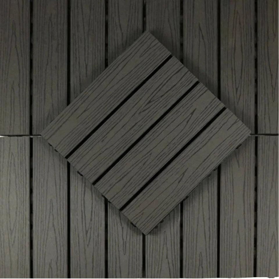 Hot Sale WPC Deck Tiles Waterproof and Anti-Slip Outdoor Floor Tiles for Garden Terrasse European Style with Brushed Technics