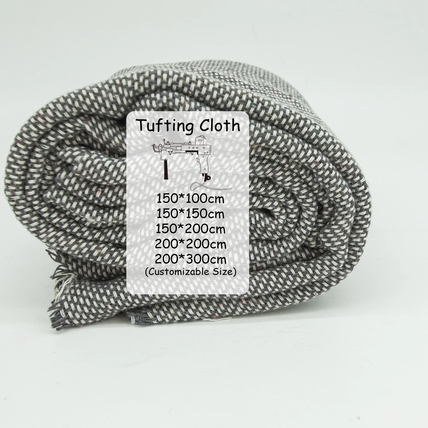 1*1m Grey and White Rug Backing Cloth for Rug Making Tufting Punch Needle Handmade Cloth Tufting Fabric