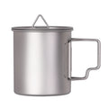 Camping Mug Titanium Pot Water Mug Cup 420ml  with Lid and Foldable Handle Cup Coffee