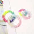 QIYUE TPU Rainbow Colors 5.5cm 4cm Hair Tie Telephone Wire Cord Ponytail Holder