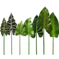 E138- Wholesale Fake Plastic PU Fern Leaf Green Plant Accessories Faux Plant Palm Leaf Artificial Leaves for Event Decor