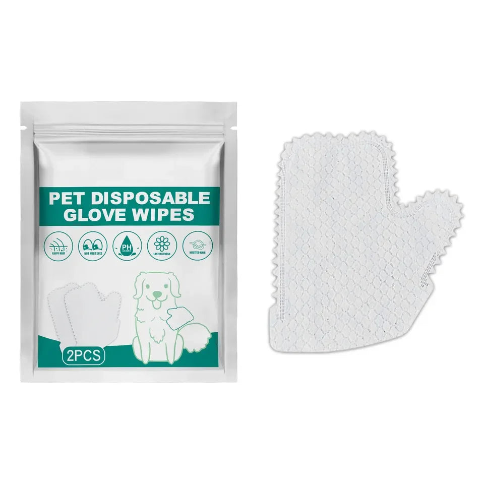 2 Pcs Pet Washing Gloves No Rinse Pet Wipes Gently Clean for Pet Bathing Grooming No Washing Home