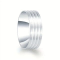 Poya Unisex Stainless Steel Ring 8mm Classic Single Channel Blank Core Inlay Wedding Engagement Gift Jewelry Men Christian