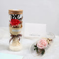 Timeless Beauty Valentine's Day Rose Flower With Led Light Flowers Gift Dried Preserved Flowers Bouquet in Glass Bottle