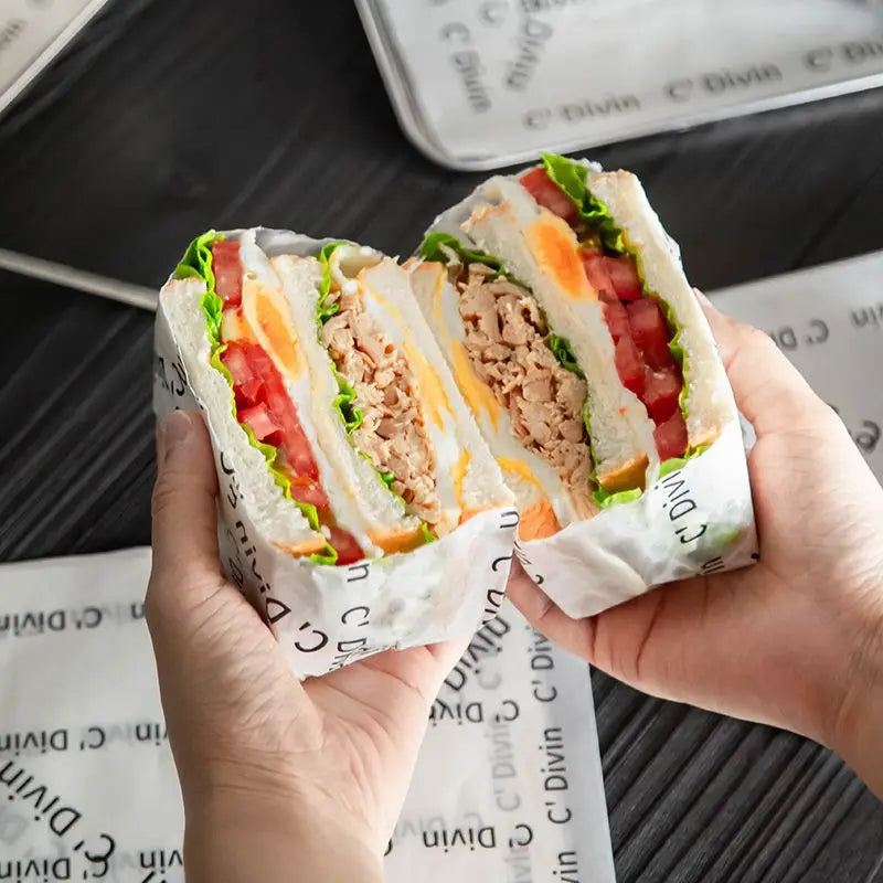 Sandwich Food Wrapping Wax Grease Proof Paper PE Wrap Paper for Rice Hamburger PE Coated Food Wrap Paper Burger