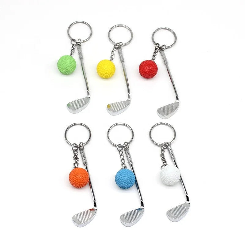 Wholesale Custom 3D Mini Golf Club Keychain PVC Plastic Sports Keychain