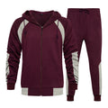 Wholesale Autumn Embroidered Polyester/Cotton Zipper-Up Fleece Loose Fit Ttracksuits for Men Logo Stacked Sweatsuit Sets