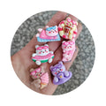 Carton Bear Resin Flatback Cabochons Embellishments Set of 6 Swimming BearsCute Animal DIY CraftsSummer Nails Decoration