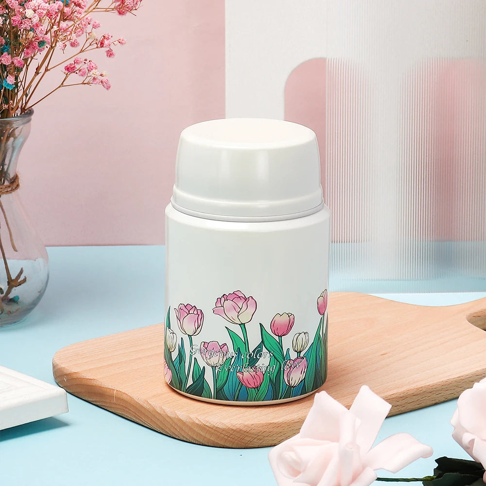 BPA Free 18/8 Stainless Steel Thermos Jars Food Container and Warmer for Kids Travel Printed Design for School Use