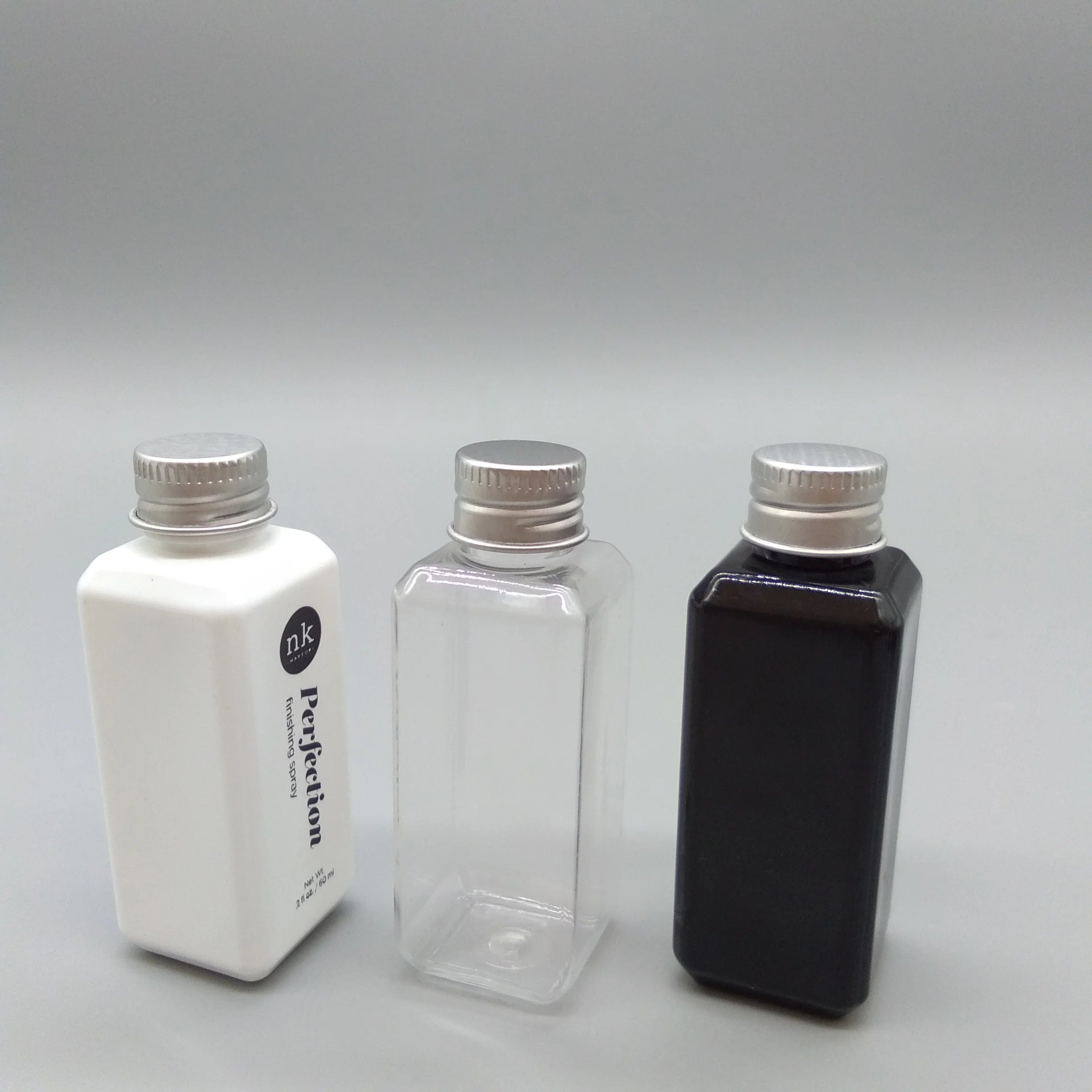 2oz 60ml Cosmetic Skincare Packaging PET Bottles with PP Screw Cap Custom Color for Face Cream Lotion & Facial Cleanser