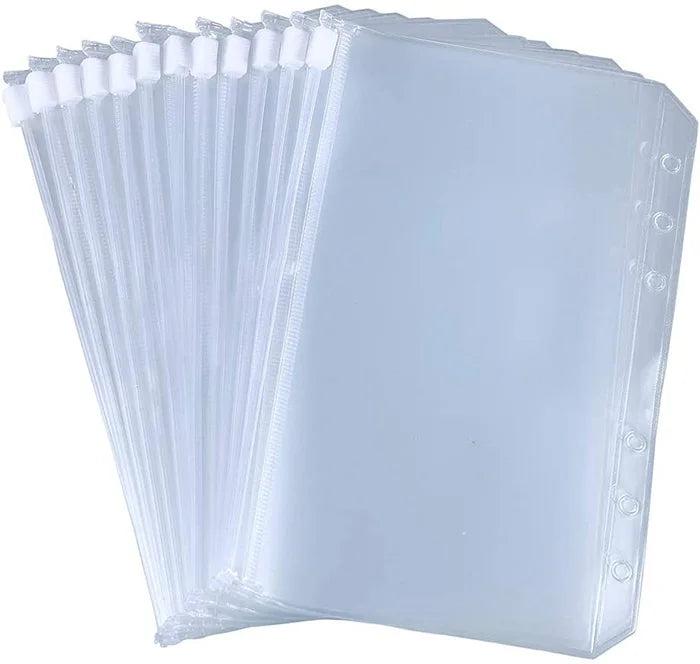Dropshiping A5 A6  B6  Binder Pockets A5 A6 Size 6 Holes Binder Zipper Folders for 6-Ring Notebook Binder Loose Leaf Bags