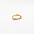 High End 18K Gold Plated Dainty Pearl Pave Rings Stainless Steel Jewelry Trendy Finger Ring