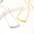 New North Personalized Bar Charm Necklace Stainless Steel Jewelry Choker Custom Names Blank Curved Slim Bar Pendant Necklace