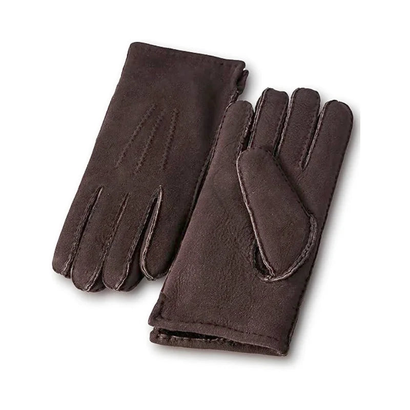 Sample Support Men's Women's Full Finger Double Face Sheepskin Leather Gloves Winter Sheep Skin Fashion Genuine Leather Gloves